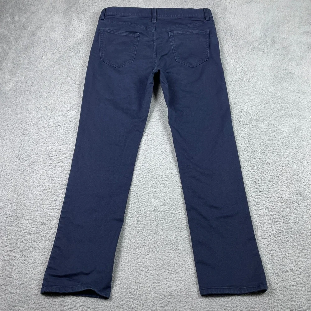 Banana Republic Slim Traveler Pants Mens 35x32 Navy Blue Stretch Preppy Business